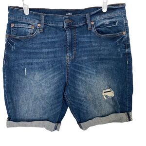 Aero Slim Cuffed Denim Jean Shorts Sz‎ 34
